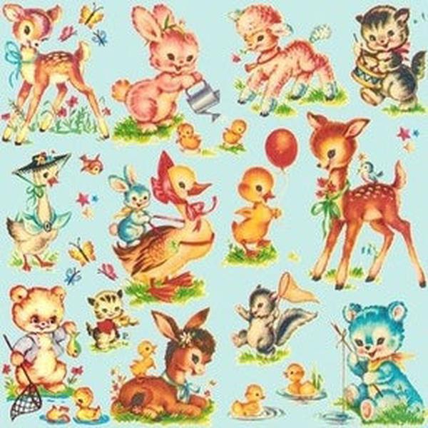 Retro Bowler Bag (Baby Animals)