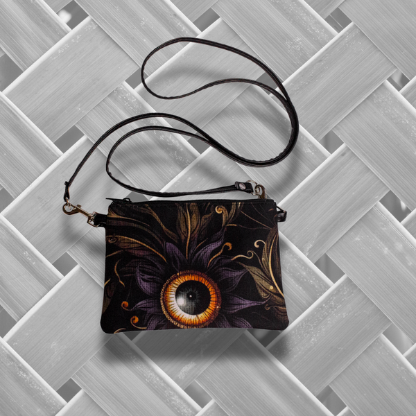 Crossbody Swing Bag (Purple Eyeball Flowers)