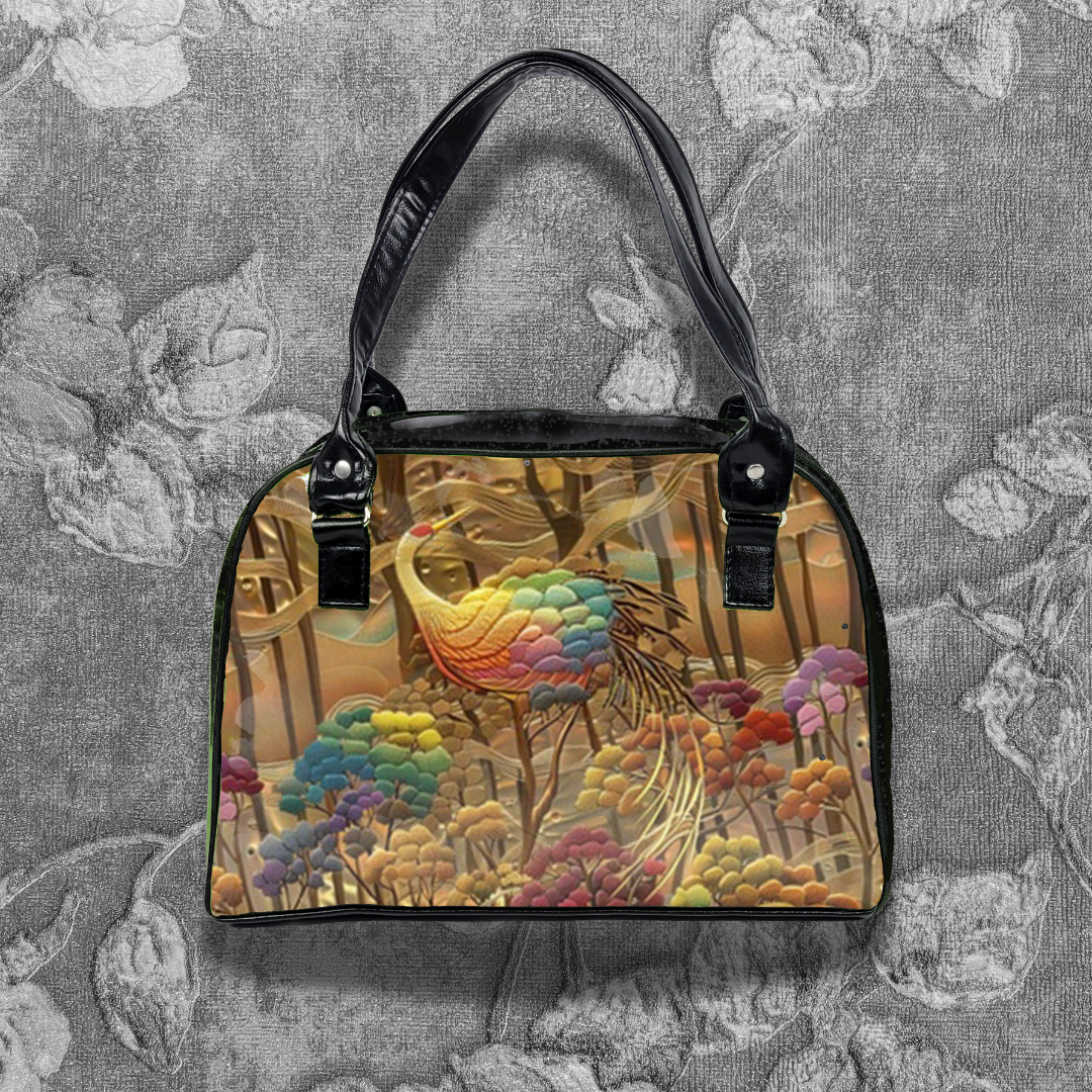 Flora & Fauna Bowler Bag (Golden Crane)