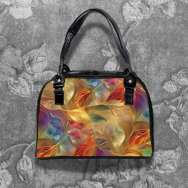 Flora & Fauna Bowler Bag (Rainbow Leaves)
