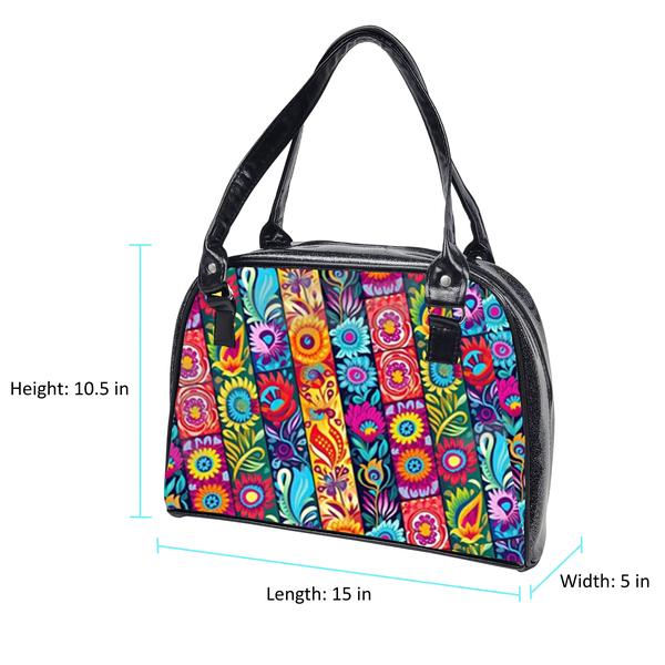 Fiesta Bowler Bag (Floral Stripes)