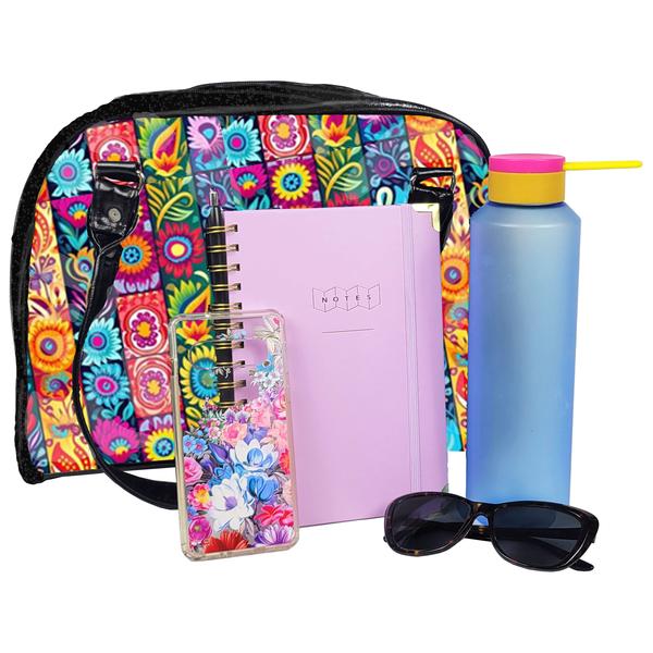Fiesta Bowler Bag (Floral Stripes)