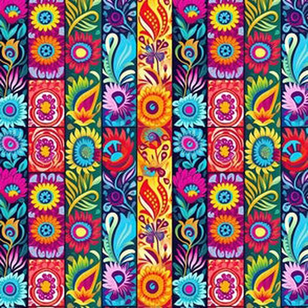 Fiesta Bowler Bag (Floral Stripes)