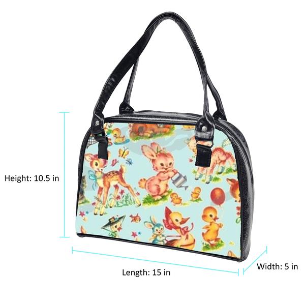 Retro Bowler Bag (Baby Animals)