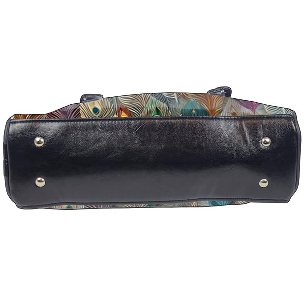 Flora & Fauna Bowler Bag (Rainbow Feathers)