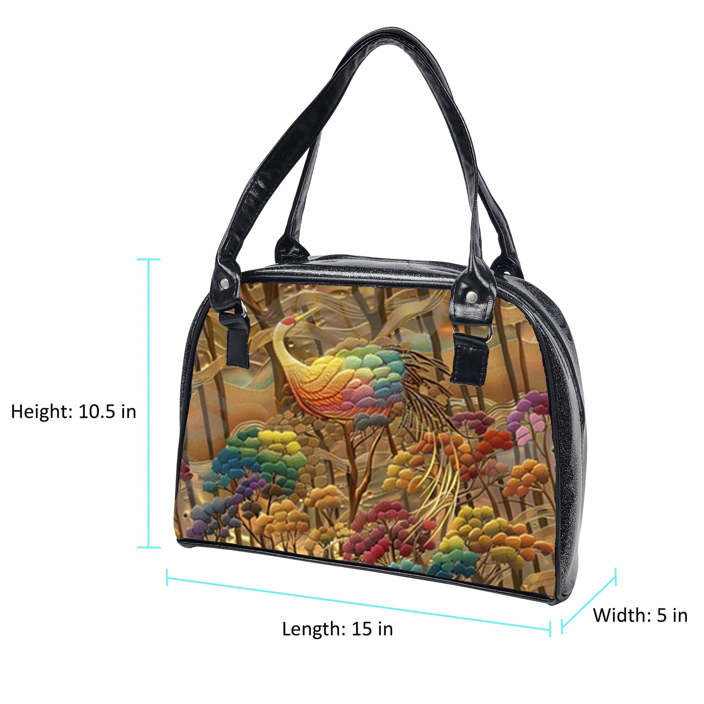 Flora & Fauna Bowler Bag (Golden Crane)