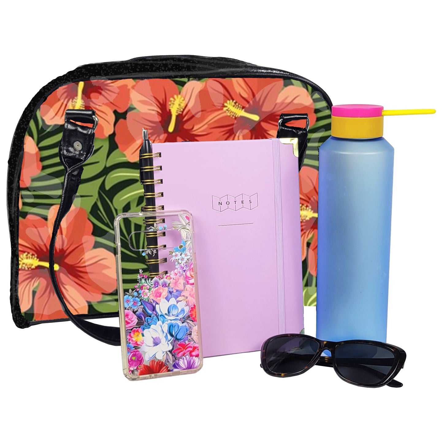 Tropical Bowler Bag (Hibiscus)