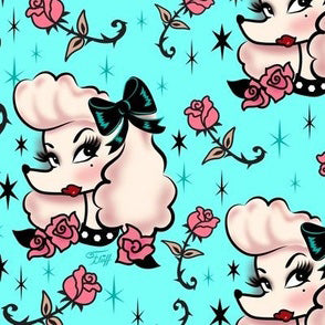 Retro Bowler Bag (Poodles)