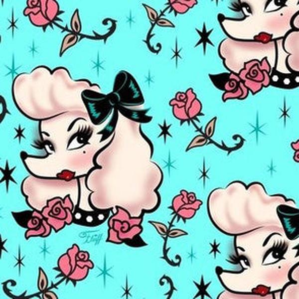 Retro Bowler Bag (Poodles)