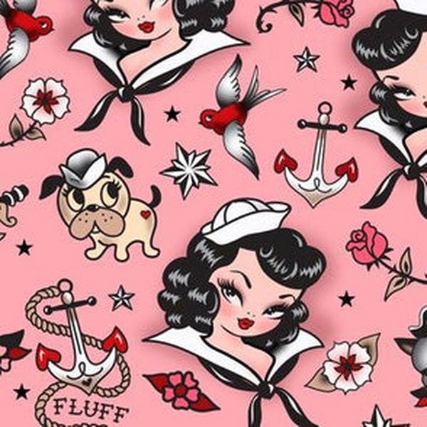 Retro Bowler Bag (Pink Sailor Girl)