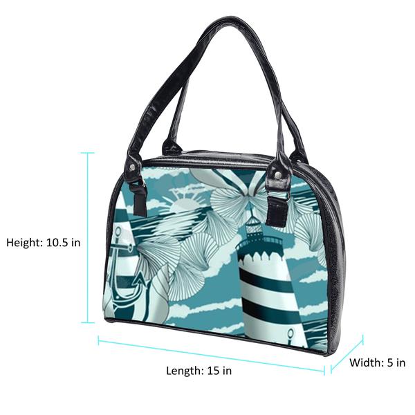 Nautical Bowler Bag (Lighthouse)
