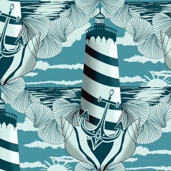 Nautical Bowler Bag (Lighthouse)