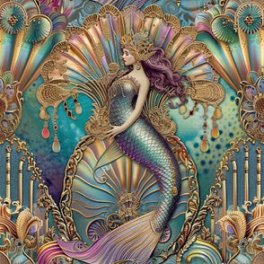 Art Nouveau Bowler Bag (Mermaid)