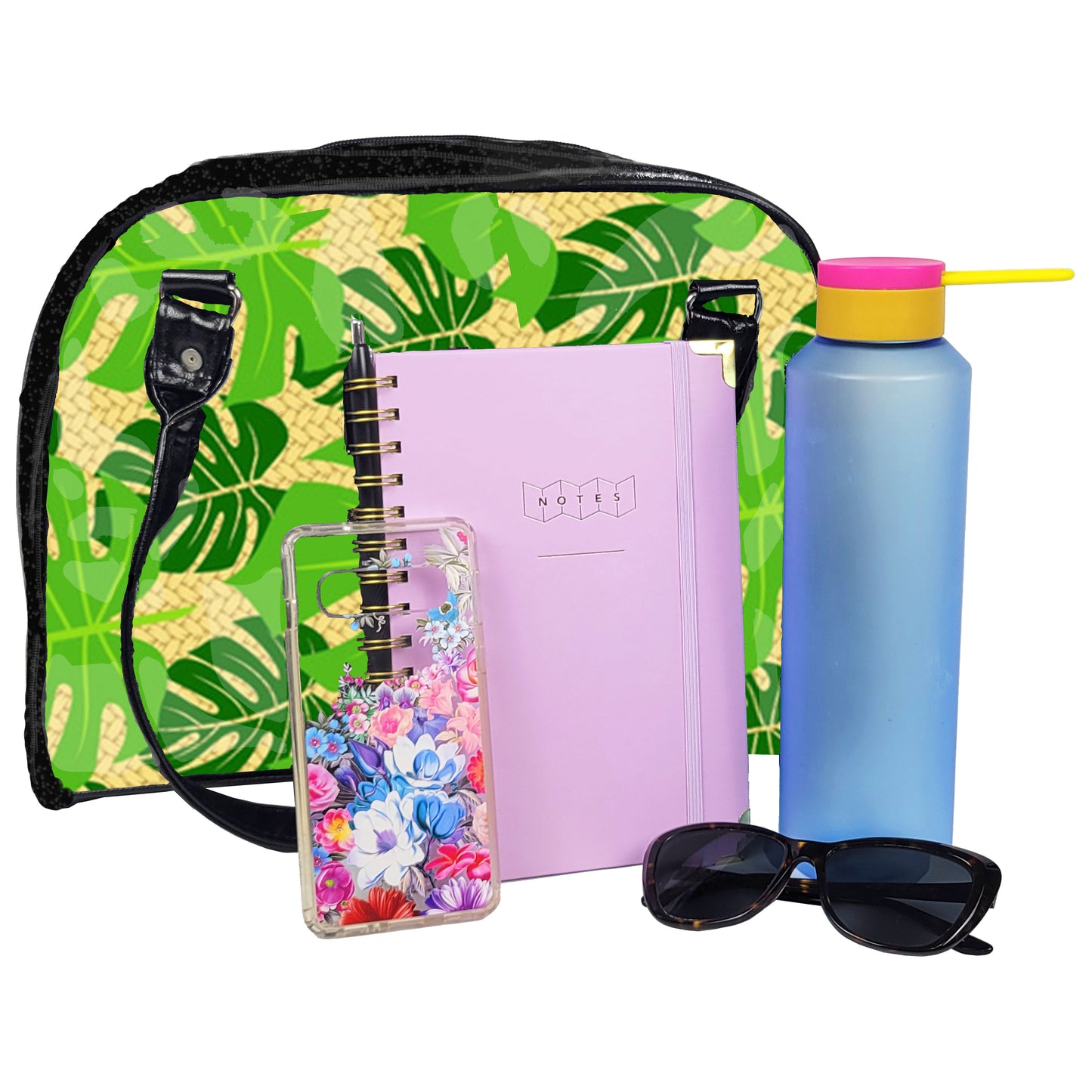 Tropical Bowler Bag (Palm Leaves)