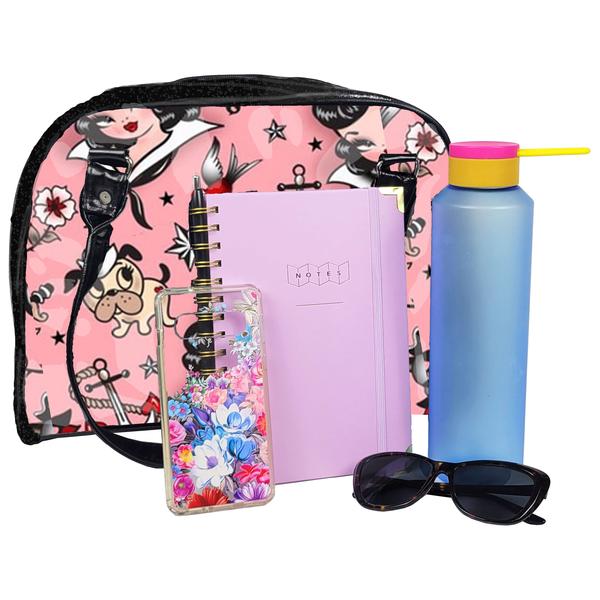 Retro Bowler Bag (Pink Sailor Girl)
