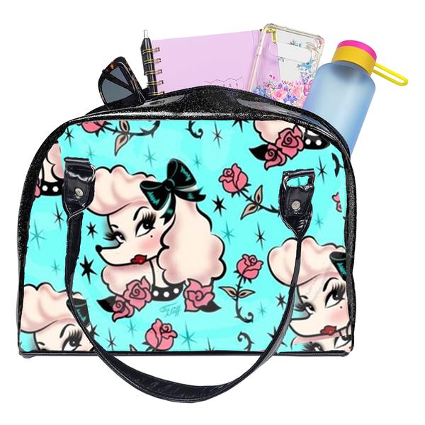 Retro Bowler Bag (Poodles)