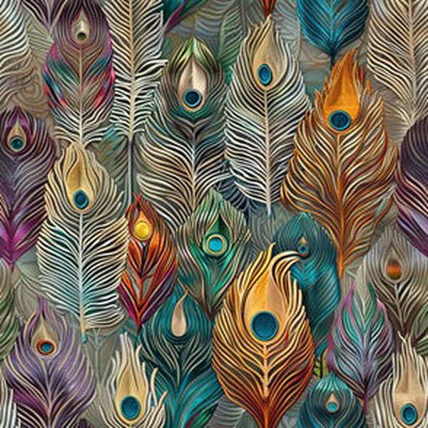 Flora & Fauna Bowler Bag (Rainbow Feathers)