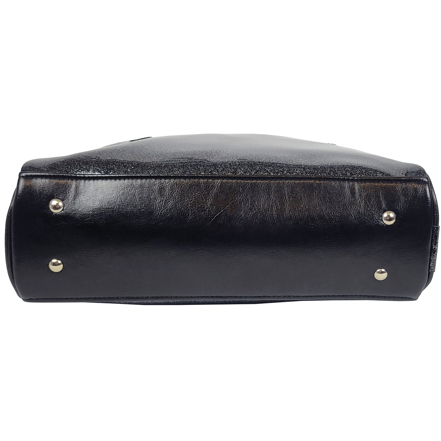 Faux Patent Leather Bowler Bag (Purple)