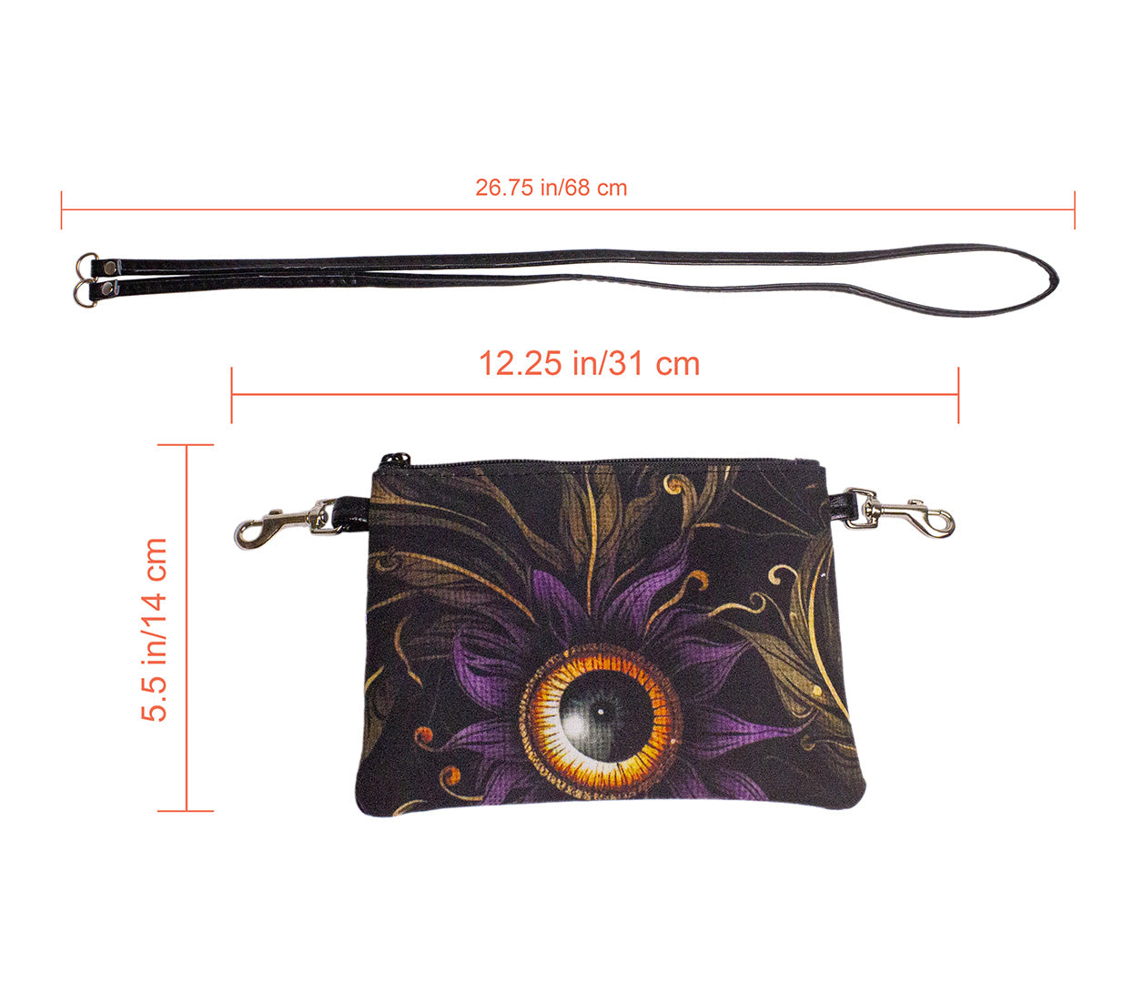 Crossbody Swing Bag (Purple Eyeball Flowers)