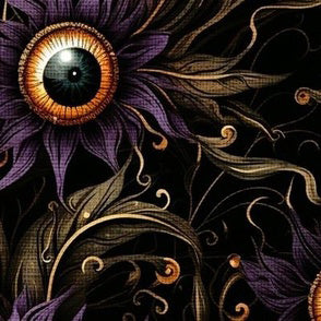 Crossbody Swing Bag (Purple Eyeball Flowers)