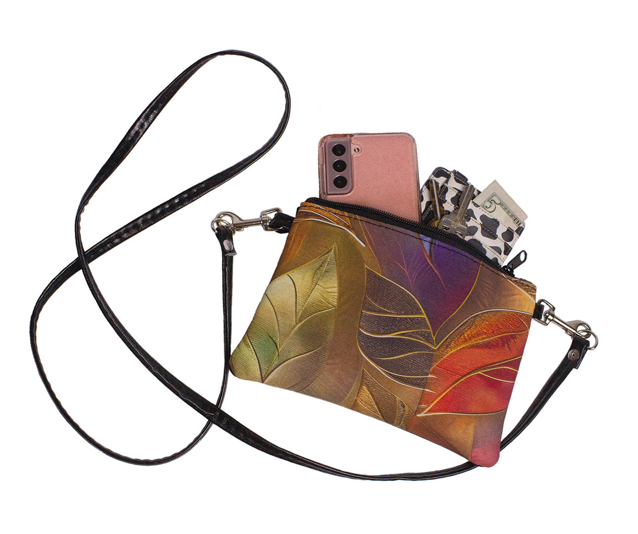 Flora & Fauna Crossbody Swing Bag (Rainbow Leaves)