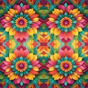 Fiesta Bowler Bag (Sunburst Flowers)