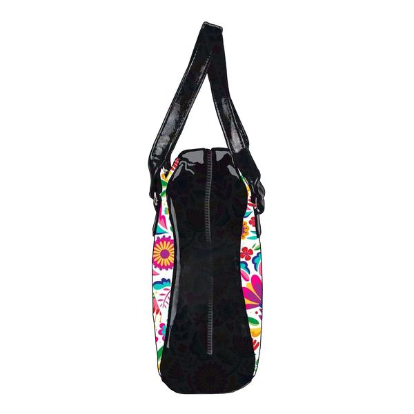 Fiesta Bowler Bag (White Florals)