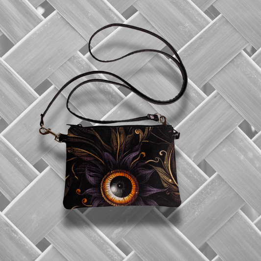 Crossbody Swing Bag (Purple Eyeball Flowers)
