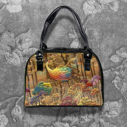 Flora & Fauna Bowler Bag (Golden Crane)