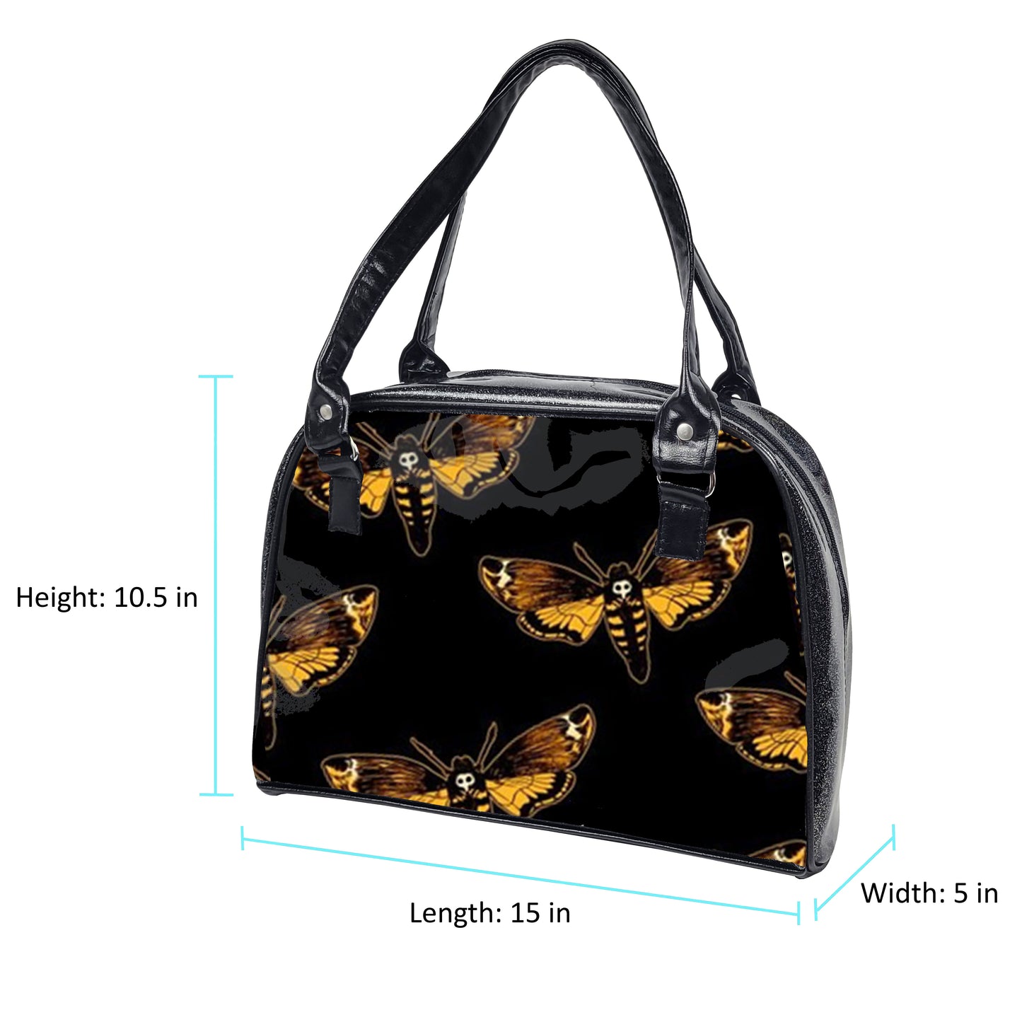 Dark Bowler Bag (Moths)