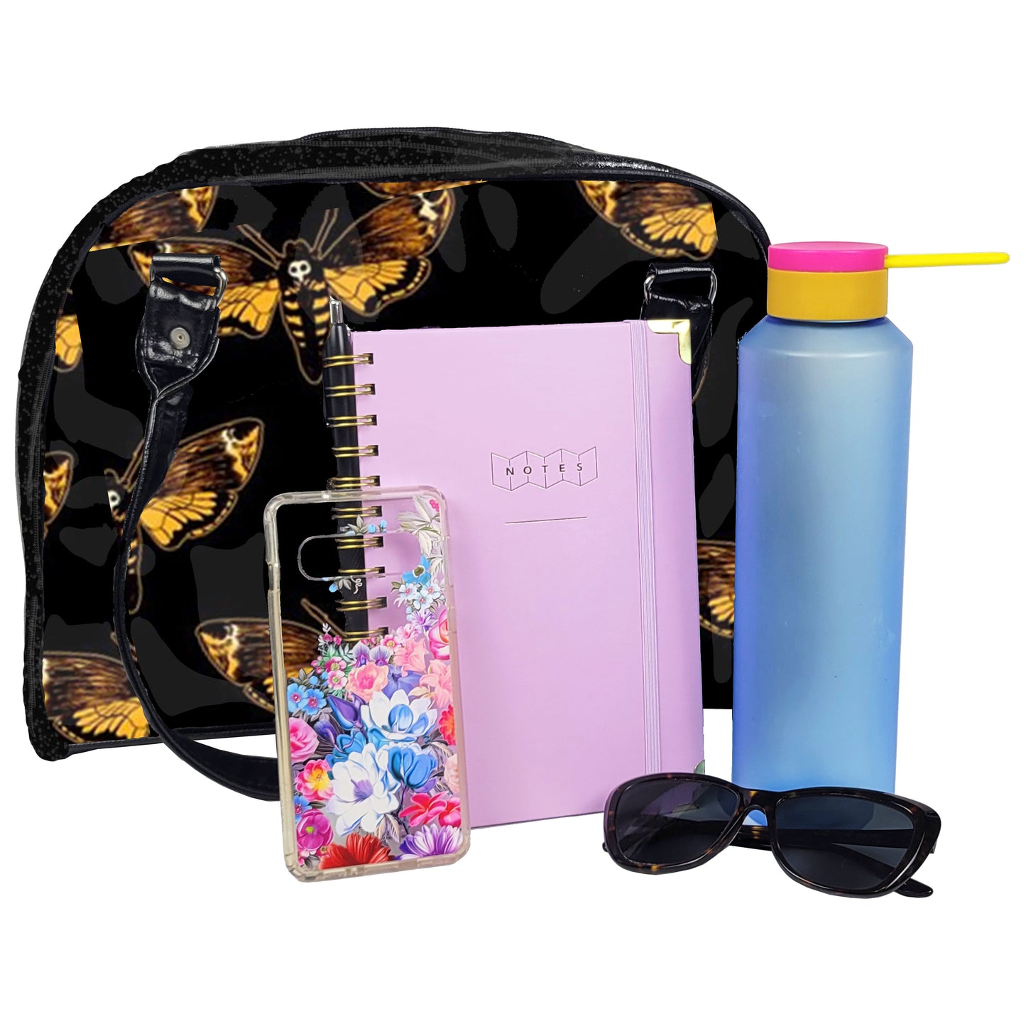 Dark Bowler Bag (Moths)