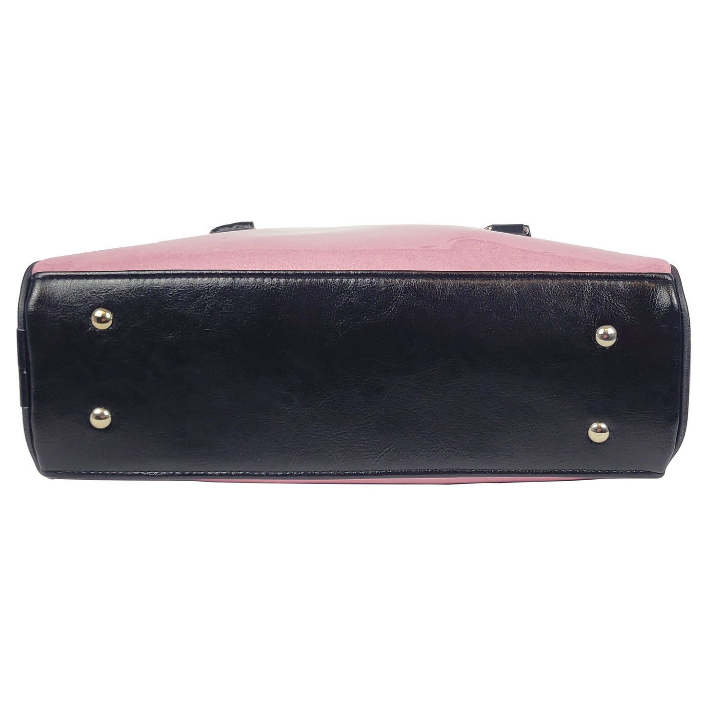 Faux Patent Leather Bowler Bag (Pink)