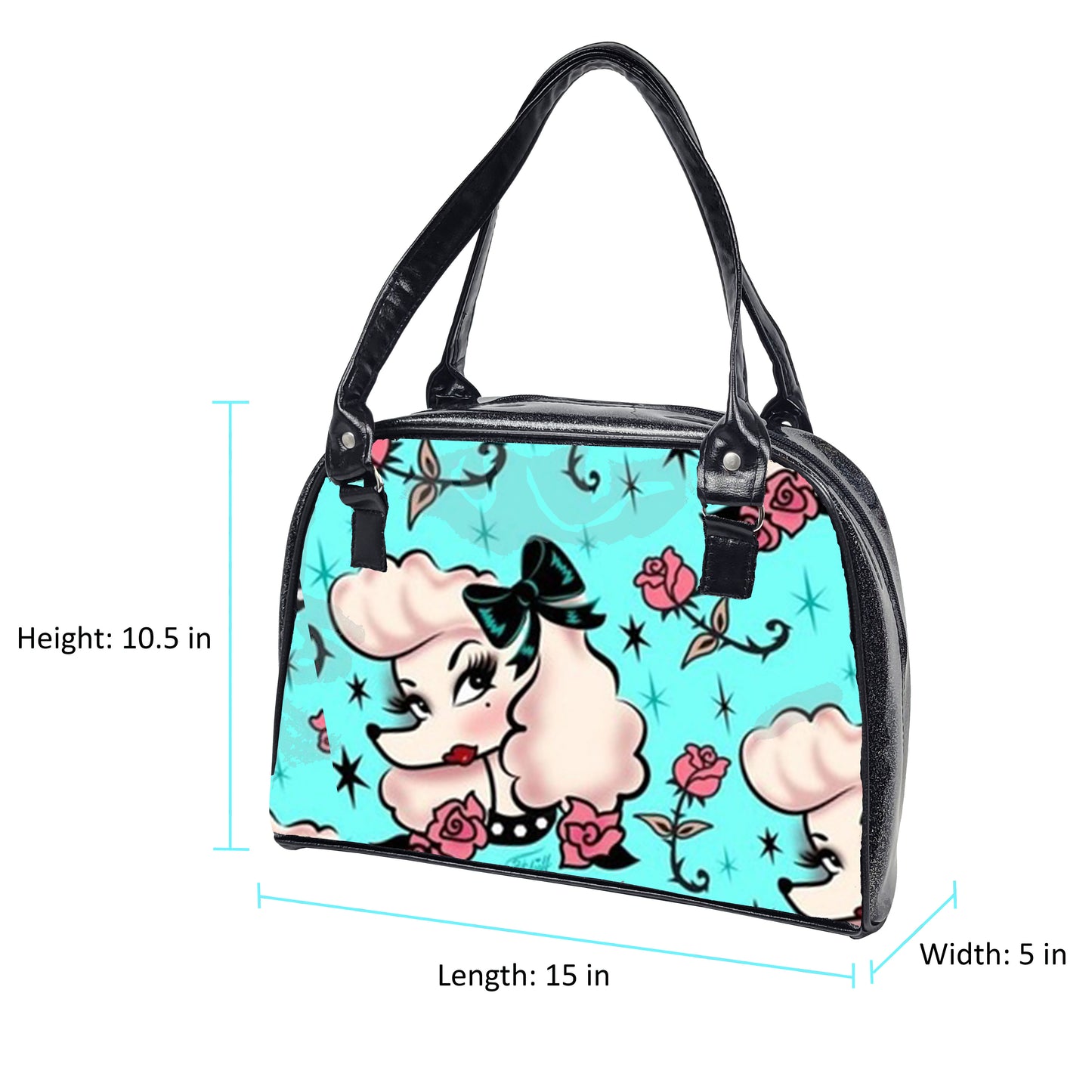 Retro Bowler Bag (Poodles)