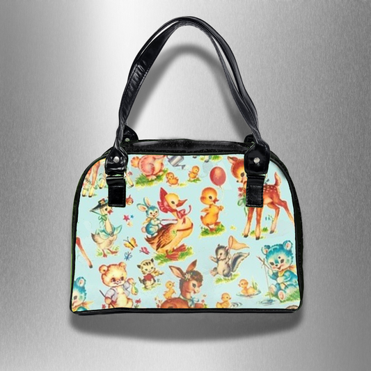 Retro Bowler Bag (Baby Animals)