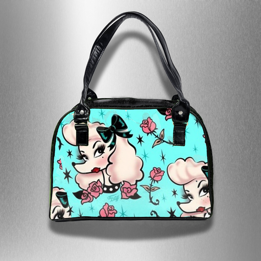 Retro Bowler Bag (Poodles)